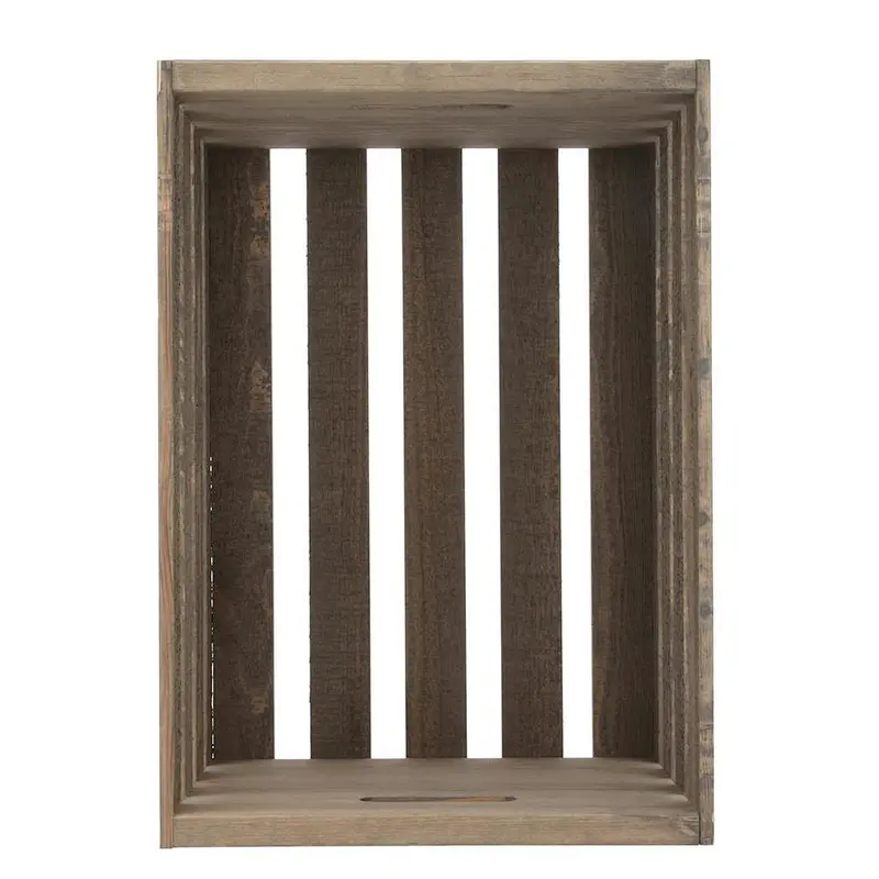 Good Quality Large Crate in Weathered Gray Storage Case At Home