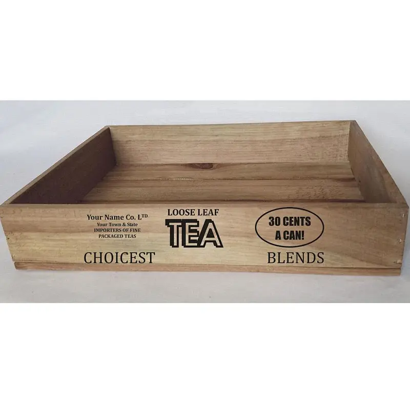 Rustic home decoration nufinshed wholesale handiwork small cheapedTea, Wooden Tray/Crate. 18