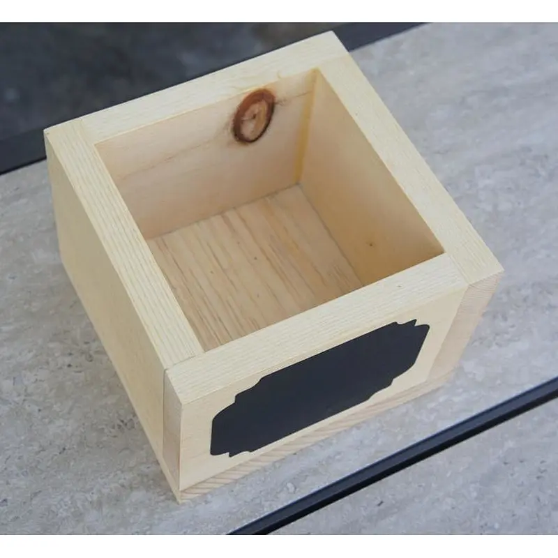 2020 Desk Organizer Wood box with reusable chalkboard design to write with chalk on