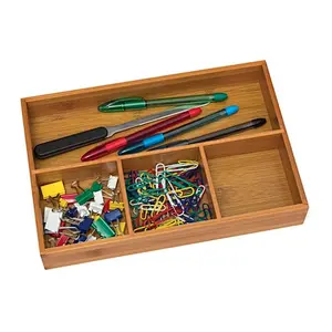 Wood 4-Compartment Organizer Tray