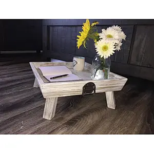 Antique Style Wooden Serving Tray- White tray, Coffee Table Tray,Rustic Wooden Serving Tray