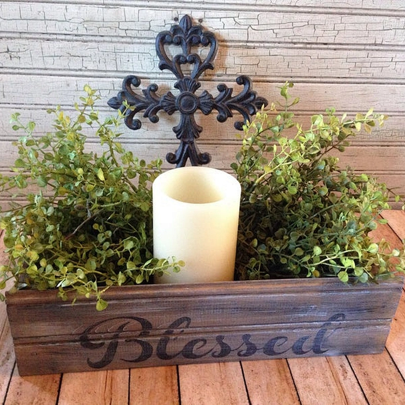 Blessed, Farmhouse Style Crate, Back of Stool Crate, Farmhouse Decor
