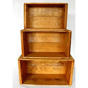 Vintage Style  Wooden Storage Crate Champagne  Box Clothing Box