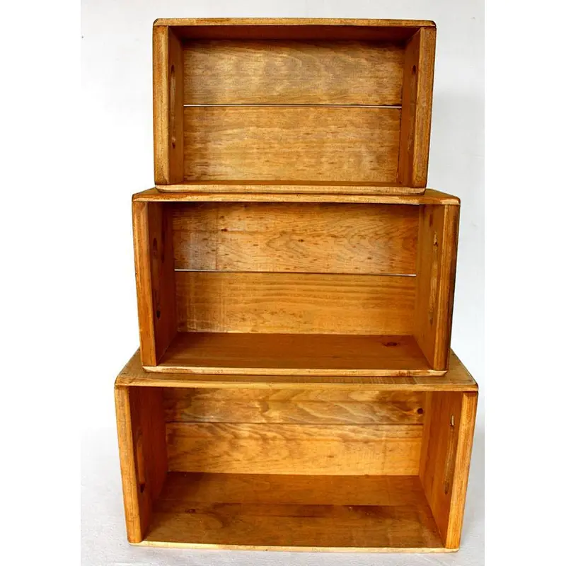Vintage Style  Wooden Storage Crate Champagne  Box Clothing Box