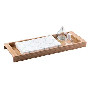 Wood Toilet Tank Top Storage Tray Wooden Organizer for Tissues Candles Soap Hand Towels Toilet Paper