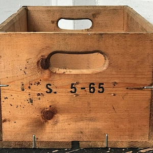 Rustic style aged wooden storage crate