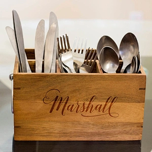 Wooden Kitchen Utensil Holder Silverware Caddy Kitchen storage box