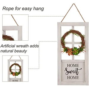 Home decoration walls billboards Wooden sign Home sign with wreath entryway or porch decor home sign