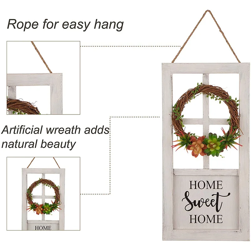 Home decoration walls billboards Wooden sign Home sign with wreath entryway or porch decor home sign