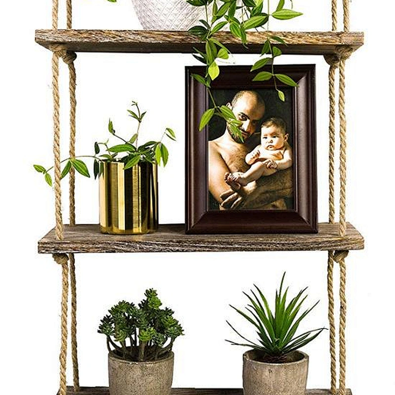 Triangle Hanging Shelf.Wall Decor-Knick Knack Shelf Rustic Home Decor.Dorm Room Decor-Decorative Wall Hanging Shelf