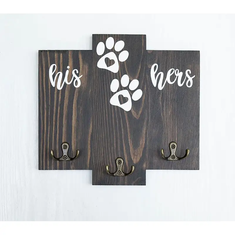 2020 popular key holder for wall dog  his hers dogkey and leash holder