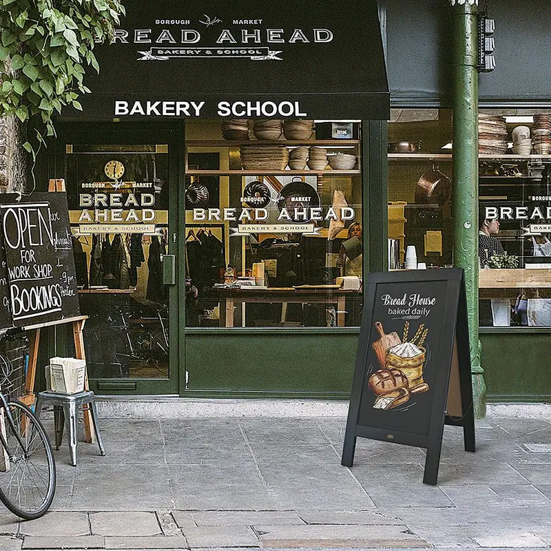 Rustic Vintage Black Wooden A-Frame Chalkboard/Sidewalk Chalkboard Sign/Frame Restaurant Message Board (Classic)