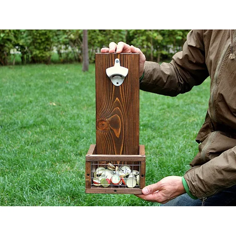 Wood bottle opener, Man's gift, Christmas Bar wooden decor