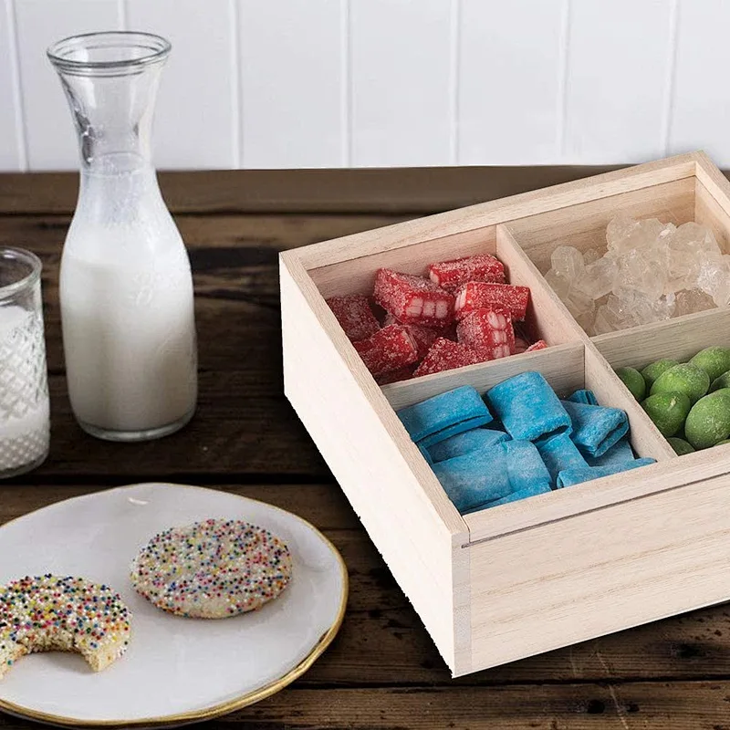 wooden table caddy storage tray  rustic decor condimetn holder  table display footstool tray  Gift Box