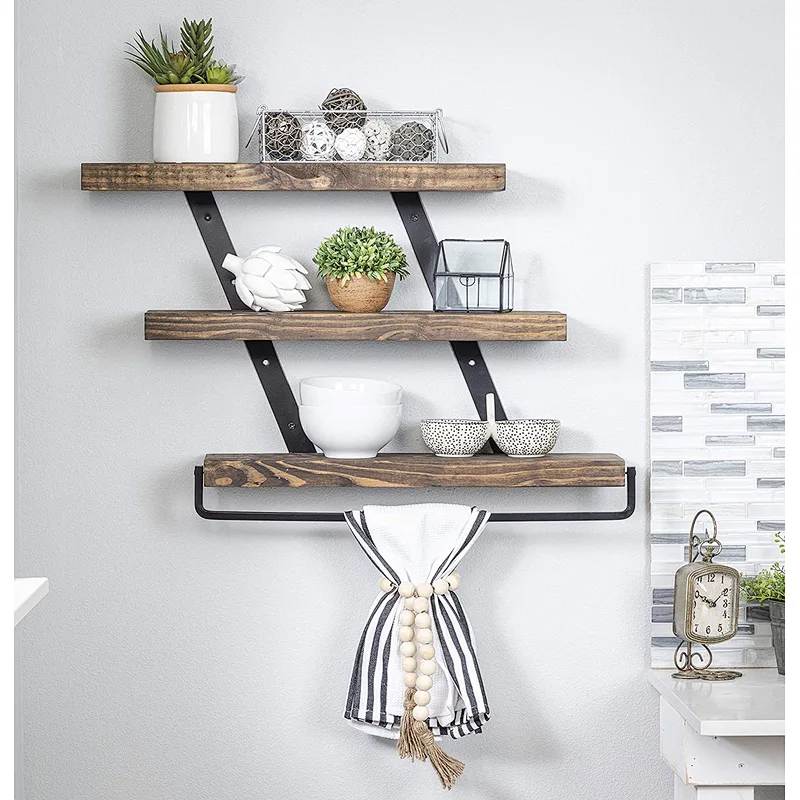 Nursery shelf  nursery decor floating shelf  hanging shelves   wood home decor  modern decor rope shelf