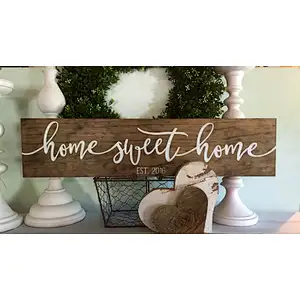 Home sweet home sign  established wood sign to decorate walls new home date farmhouse