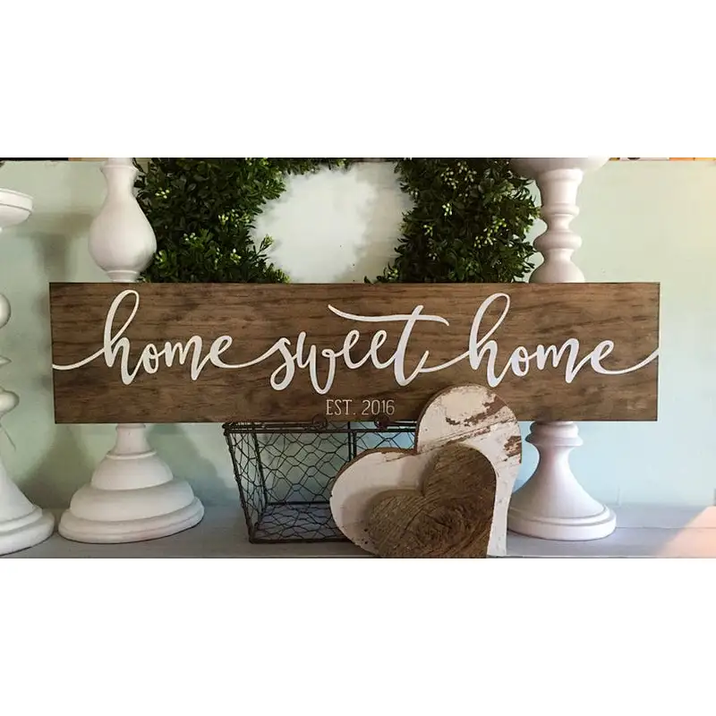 Home sweet home sign  established wood sign to decorate walls new home date farmhouse