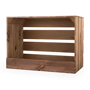 Large Distressed Pine Gift Wooden Crate with Slat wood french crate vintage  wooden crate box shabby chic