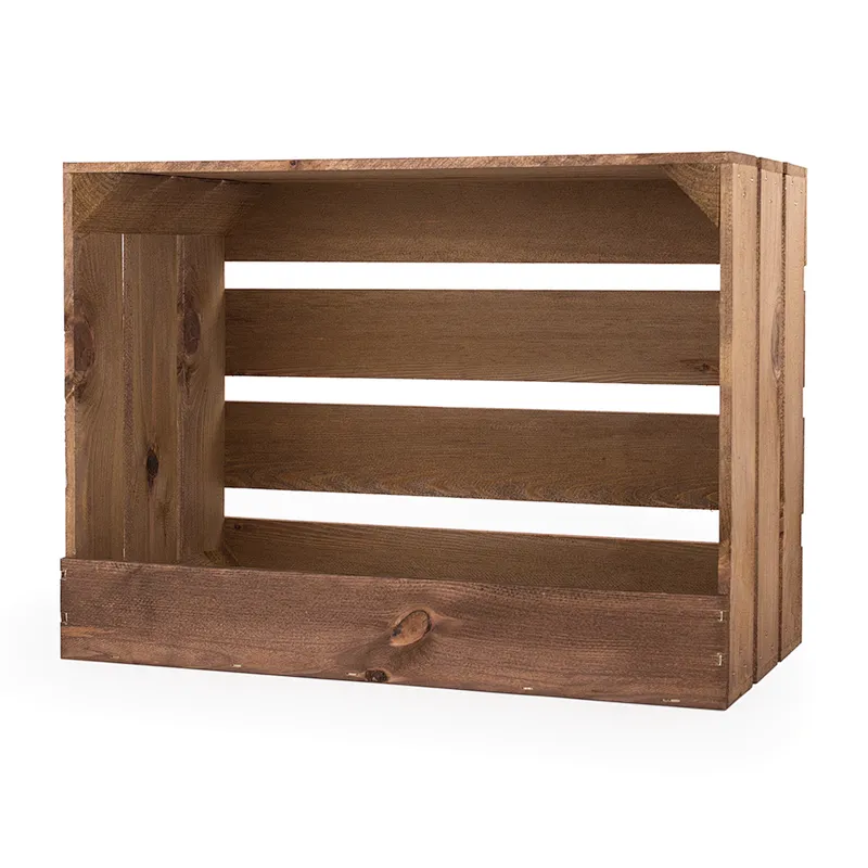 Large Distressed Pine Gift Wooden Crate with Slat wood french crate vintage  wooden crate box shabby chic