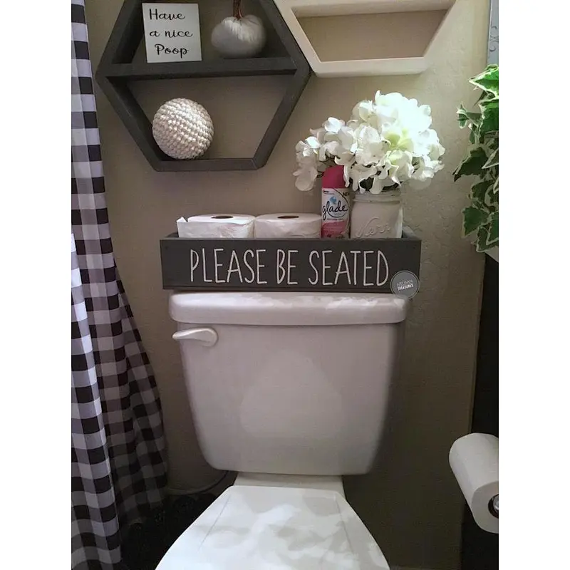 Please be Seated, Wooden Box, Toilet Tank Decor, Hello Sweet Cheeks  wooden tissue box