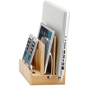 Natural walnut wood phone docking station wooden docking station men desk mobile phone holder
