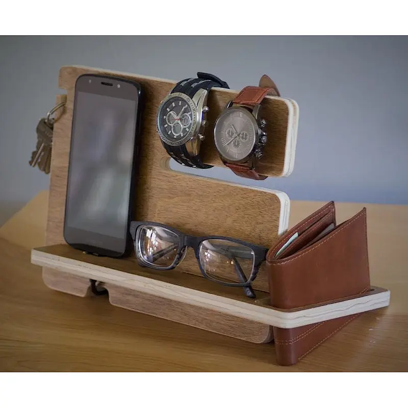 Wood phone docking station wireless charge wood phone docking station desk mobile phone holder