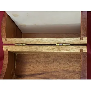 Wood Recipe Box Cards & Dividers Sliding Dovetail Corners Slot Vintage