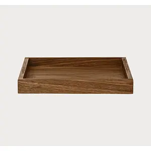 Wooden upholstered tray with handle