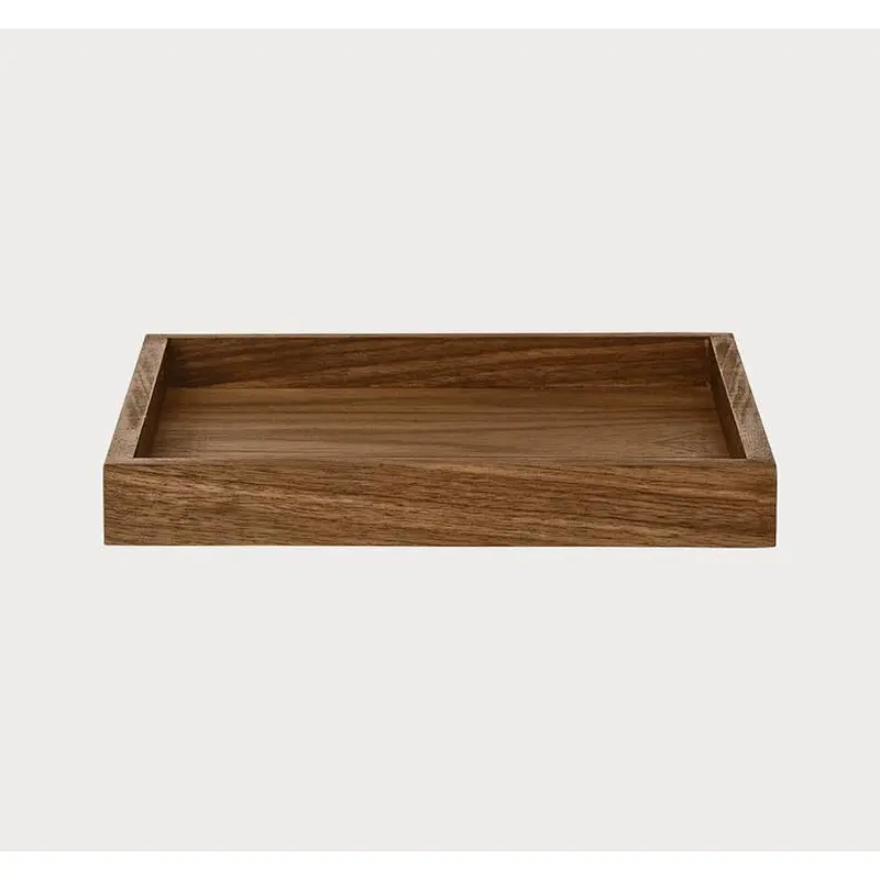 Wooden upholstered tray with handle