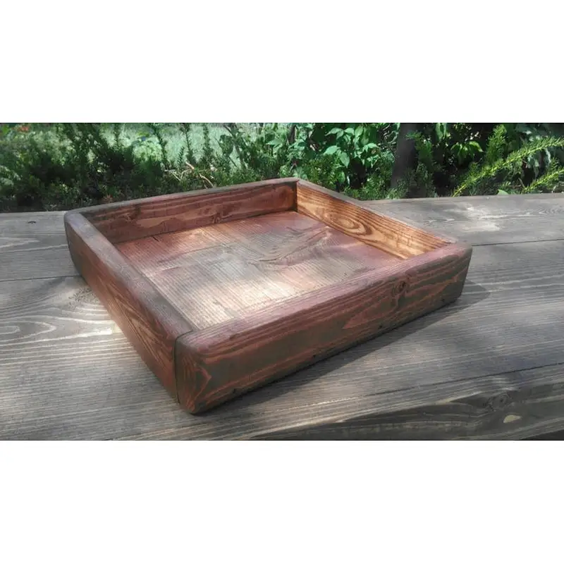 Hand Made American Walnut Stained TrayUnfini shed Wood TraysWood Serving TraylWooden Ottoman TrayServing Tray Storage Tray