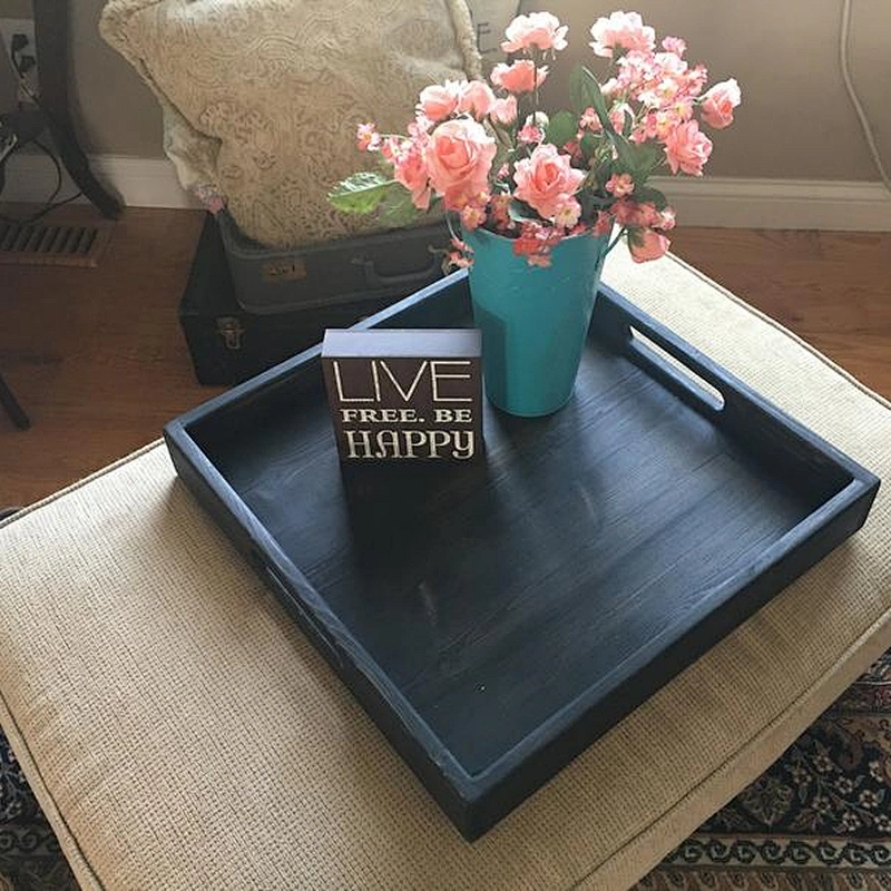 Black Wood Tray, Ottoman Wooden Tray, 2020