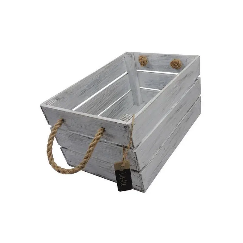 Rustic Decorative-Wooden box- Wooden crate with ropes Wood Vintage crate Retro Gift Crate Box