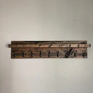 Coat Rack with Shelf  Entryway Organizer Towel Rack Key Hooks Wall Mounted Coat Rack