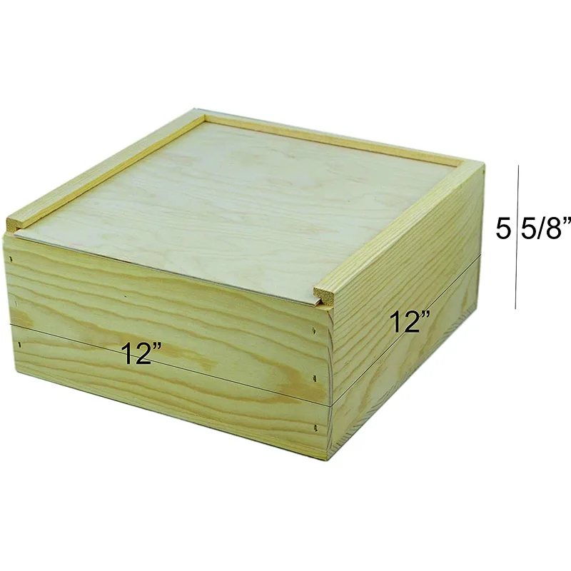 Home Storage Box Natural Wooden Box With Lid Golden Lock Postcard Organizer Handmade Craft Jewelry Case