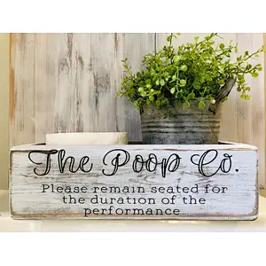 Toilet storage box - toilet paper caddy - back of toilet box - funny bathroom decor - 12