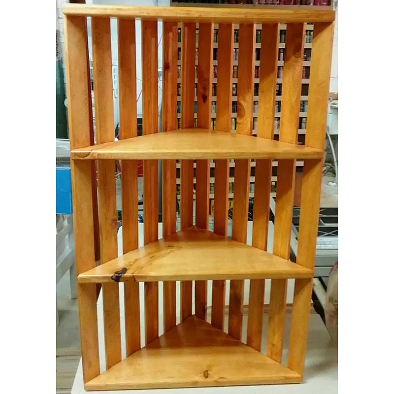Rustic antique  unfinished wholesale  Wooden Cornercrate Shelf - Corner Crate Shelves - Shelves for Corner - Knickknack Shelf