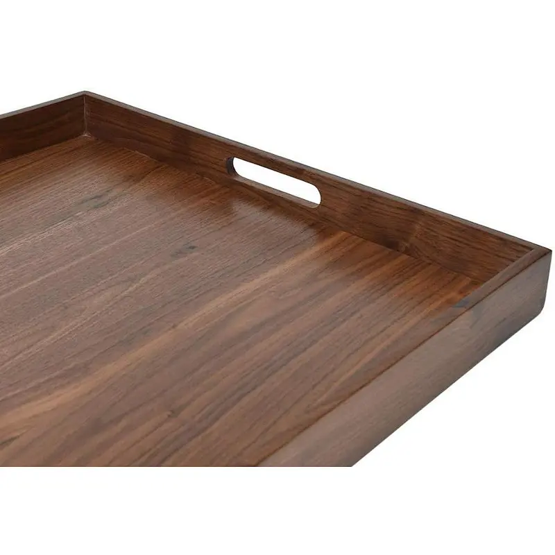 Square wooden solid vegetable tray with handle