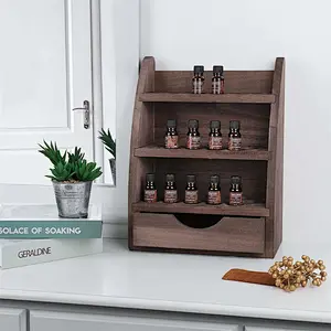 Essential Oils Storage Rack  45 Round Slots Wooden Nail Bottle Display Holder Organizer