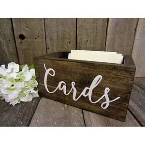 Rustic retro style boutique wooden wedding card storage gift box