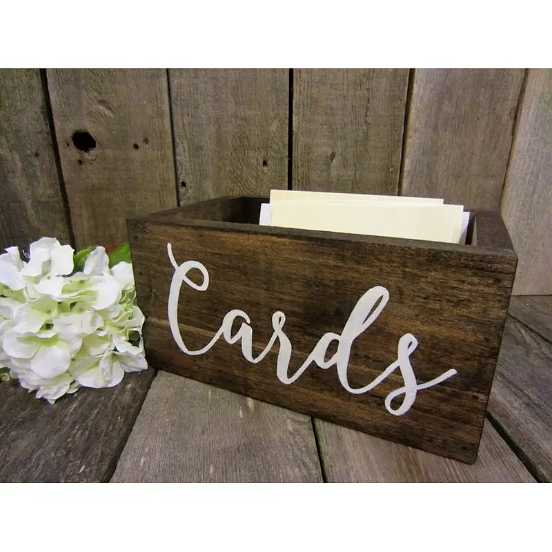 Rustic retro style boutique wooden wedding card storage gift box