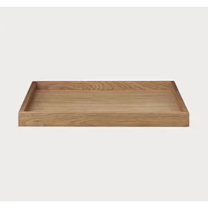 Wooden upholstered tray with handle