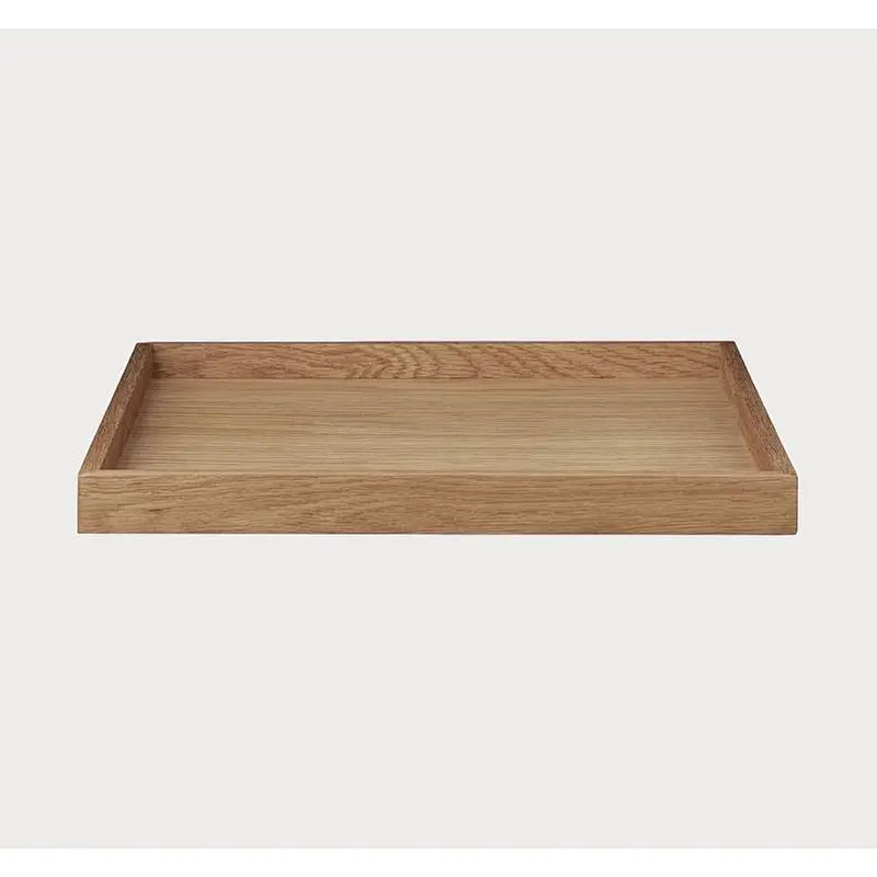 Wooden upholstered tray with handle