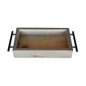 2020 Hot Wooden Tray With Metal Handle WoodenOttoman Tray unfinished  For Decoration Serving TrayFruit for SaleWooden Dry