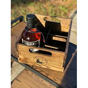 Whiskey Crate Solid Wood Crate 6 Slot Wooden Crate