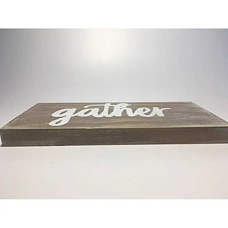 Home decoration walls, billboards,Wooden sign/Gather handmade wood mini sign, rustic desk accessory