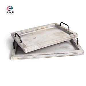 Rustic wooden decorated tray