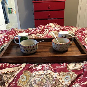 Rustic Wooden Serving Tray  Farmhouse Home Decor Rustic Ottoman Tray