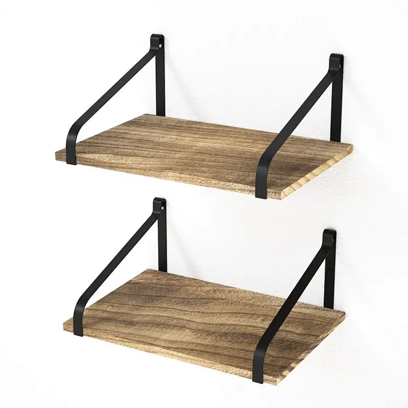 Floating Shelves Wall Mount Rustic Wood Wall Shelves with Large Storage L16.5 x W12 inch for Kitchen Living Room Bathroom