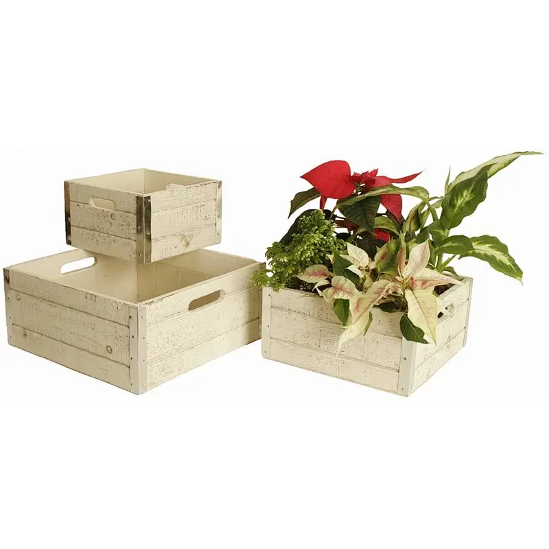 Unfinished Wood Crates Wholesale wooden flower pot wood crate storage