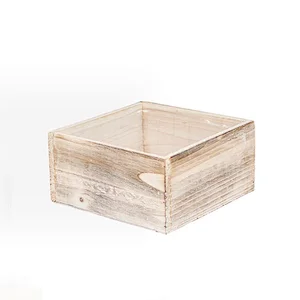 Planter Box Rustic Barn Wood Plastic Liner  Square Woodland Wedding Decor Country Chic Centerpiece